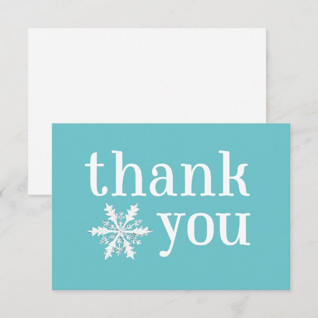 Winter Snowflake Thank You Card (Front/Back)