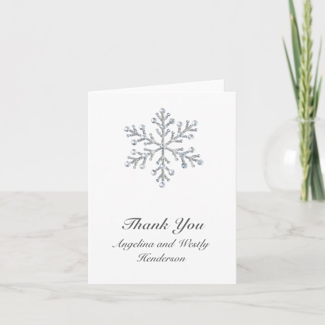 Winter Snowflake Thank You Card (Front)