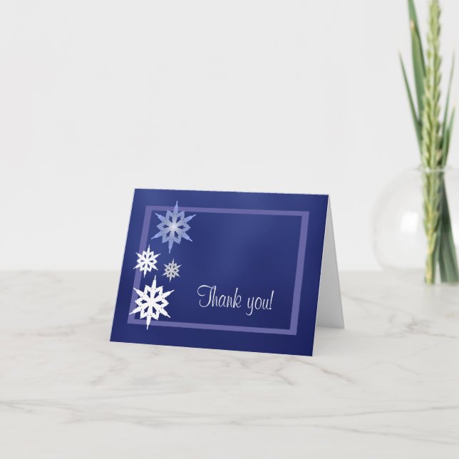 Winter Snowflake Thank You Card (Front)