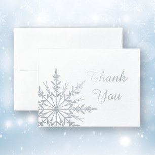Winter Snowflake Thank You Note Foil Card