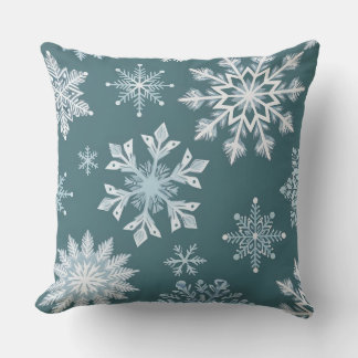 Winter Snowflake Throw Pillow – Seasonal Holiday