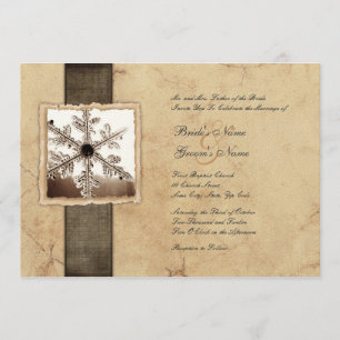 Winter Snowflake Vintage Wedding Invitations