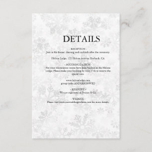 Winter Snowflake Wedding Enclosure Card