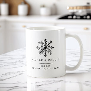 Winter Snowflake Wedding Favour Coffee Mug