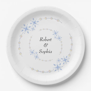 Winter Snowflake Wedding Paper Plate