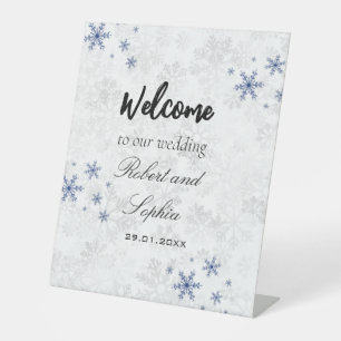 Winter Snowflake Wedding Pedestal Sign