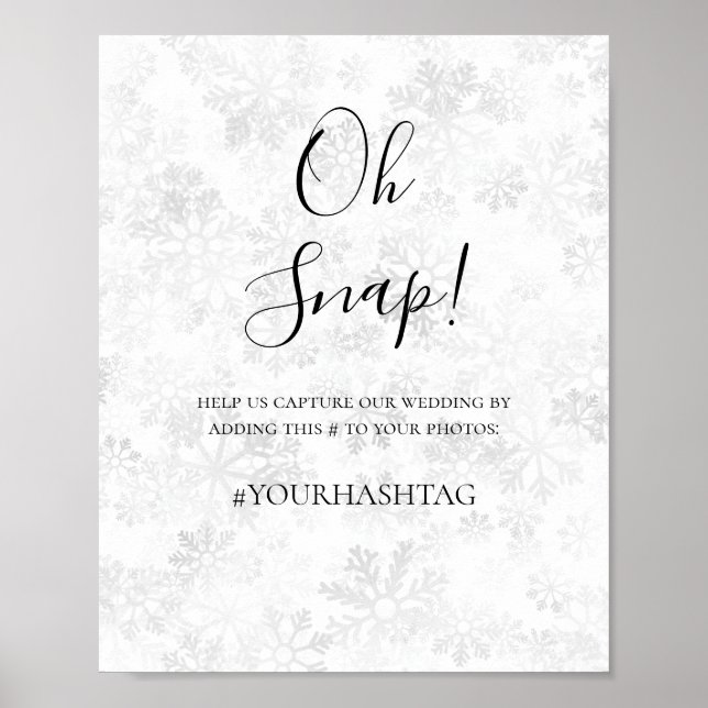 Winter Snowflake Wedding Poster (Front)