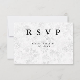 Winter Snowflake Wedding RSVP Card