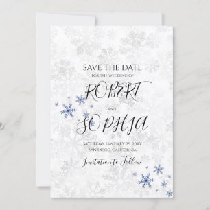 Winter Snowflake Wedding Save The Date