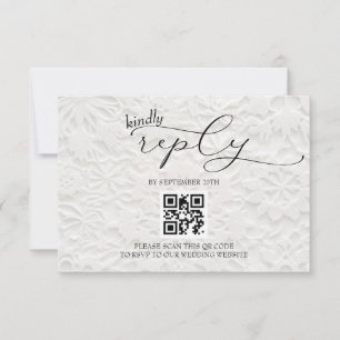 Winter Snowflake Wedding Simple QR RSVP Card