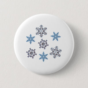 Winter snowflakes 6 cm round badge