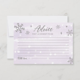 Winter Snowflakes Baby Boy Shower Advice Cards