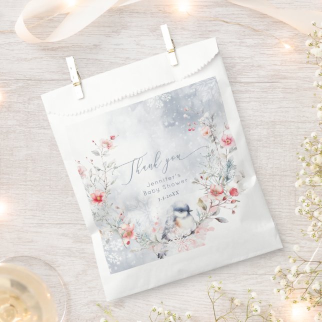 Winter snowflakes Baby its cold outside Favour Bags (Clipped)