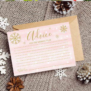 Winter Snowflakes Baby Shower Advice Cards