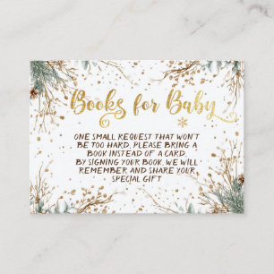 Winter Snowflakes Baby Shower Books For Baby Enclosure Card