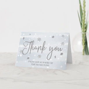 Winter Snowflakes Baby Shower Thank You Card