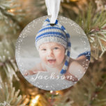 Winter Snowflakes Baby's First Christmas Photo Ornament<br><div class="desc">Winter Snowflakes Baby's First Christmas Photo Ornament</div>