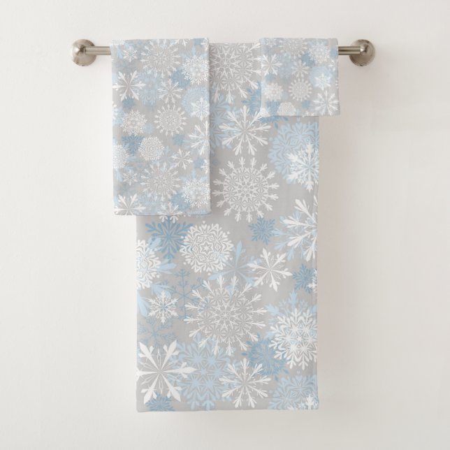 Winter Snowflakes Bath Towel Set (Insitu)