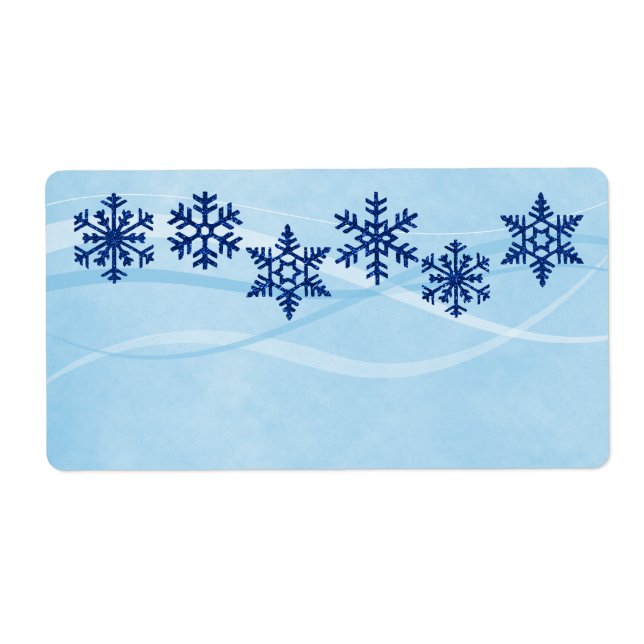 Winter Snowflakes Blank Shipping Labels (Front)