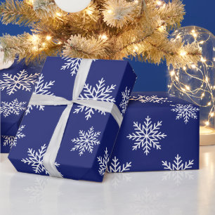 Winter Snowflakes blue and white Wrapping Paper
