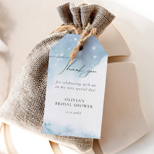 Winter Snowflakes Blue Bridal Shower Gift Tags