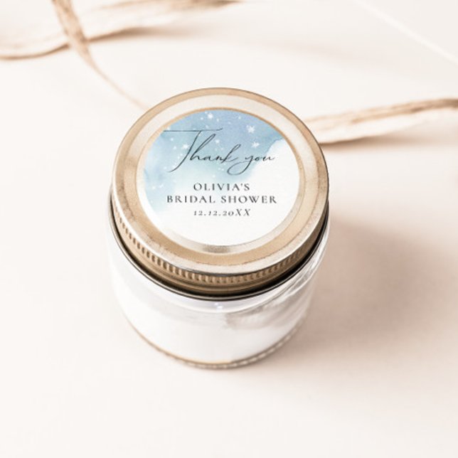 Winter Snowflakes Blue  Classic Round Sticker (Creator Uploaded)