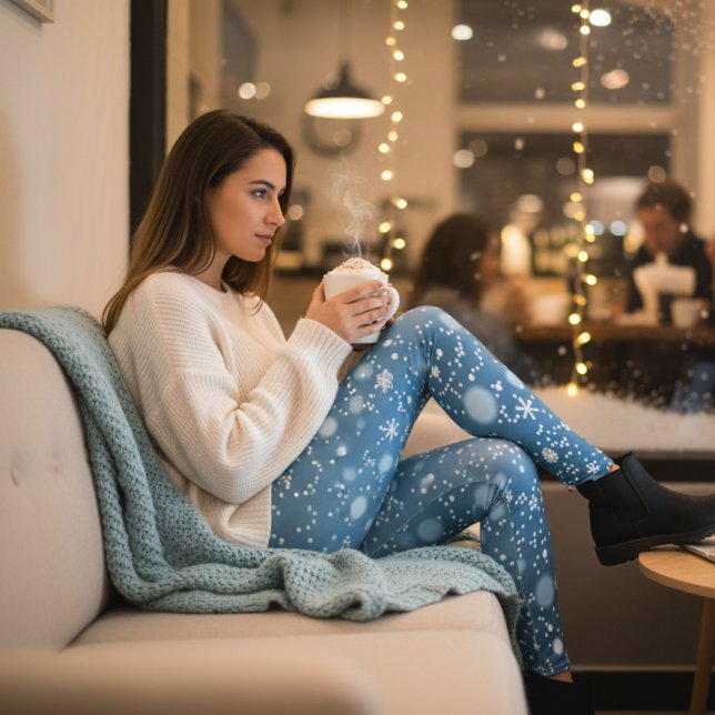 Winter Snowflakes Blue Leggings (Creator Uploaded)