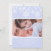 Winter Snowflakes Blue Photo Card
