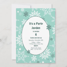 Winter Snowflakes Christmas Birthday Party