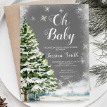 Winter Snowflakes Christmas Oh Baby Shower Tree Invitation<br><div class="desc">Winter Snowflakes Christmas Oh Baby Shower Tree</div>