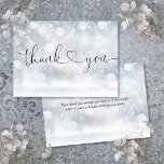Winter Snowflakes Elegant Heart Script Thank You Card<br><div class="desc">Featuring an elegant black and white thank you love heart script on a winter snowflakes background. You can personalise with your own thank you message on the reverse or if you prefer to add your own handwritten message delete the text. A perfect way to say thank you! Designed by Thisisnotme©...</div>