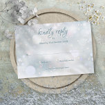 Winter Snowflakes Elegant Script RSVP<br><div class="desc">Featuring elegant typography and delicate snowflakes falling across your RSVP message,  special date,  and details on a winter frost background. Designed by Thisisnotme©</div>