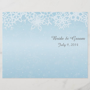 Winter Snowflakes Folded Wedding Program