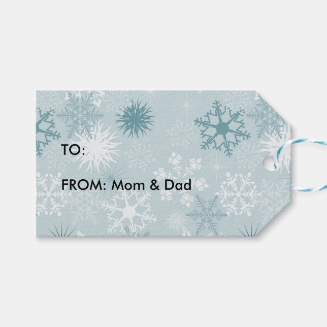 Winter Snowflakes Gift Tags (Front (Horizontal))