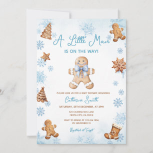 Winter Snowflakes Gingerbread Baby Shower Invitation