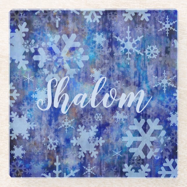 Winter Snowflakes Glass Coaster (Front)