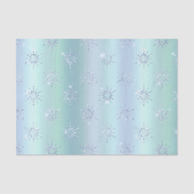 Winter Snowflakes Gradient Illustration Tissue Paper (Front)