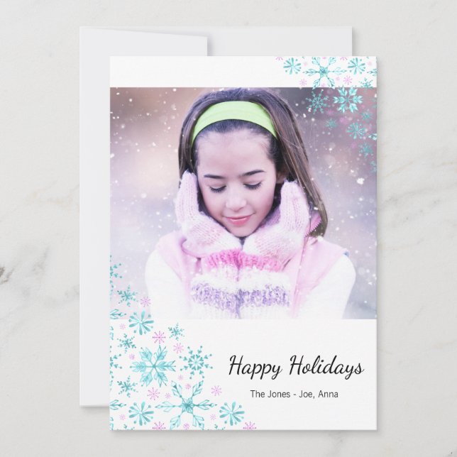 Winter Snowflakes Holiday Card (Front)