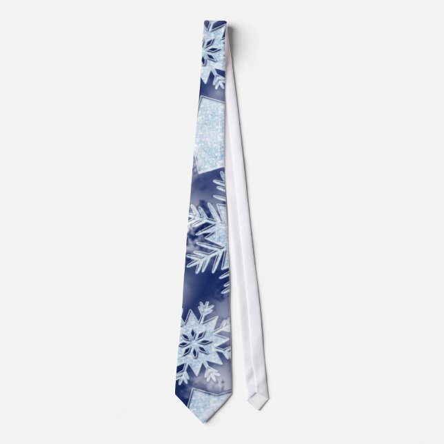 Winter Snowflakes Icy Blue Tie (Front)