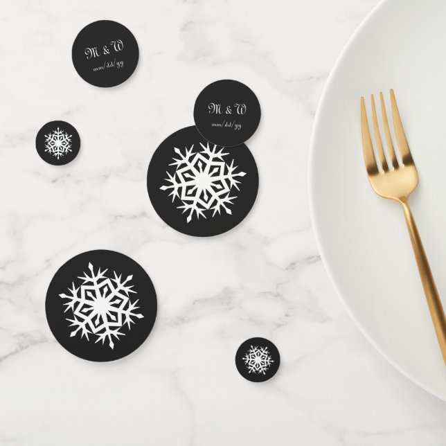 Winter Snowflakes in Black Table Confetti (Group)