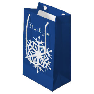 Winter Snowflakes in Blue Gift Bag