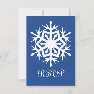 Winter Snowflakes in Blue RSVP Card