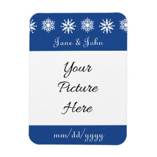 Winter Snowflakes in Blue Save-the-Date Magnet