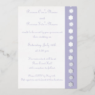 Winter Snowflakes in Lavender Foil Invitation