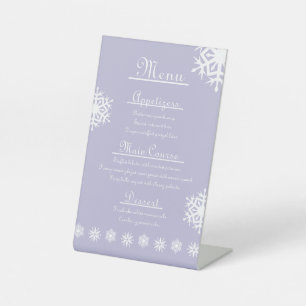 Winter Snowflakes in Lavender Pedestal Sign
