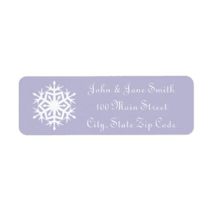 Winter Snowflakes in Lavender Return Address Label