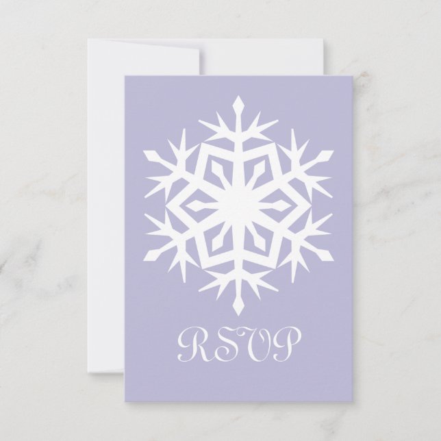 Winter Snowflakes in Lavender RSVP Card (Front)