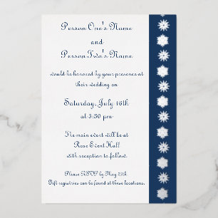 Winter Snowflakes in Navy Foil Invitation