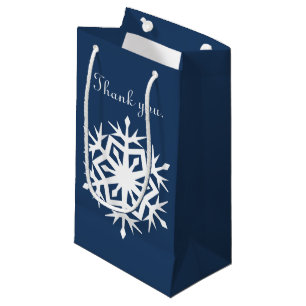 Winter Snowflakes in Navy Gift Bag