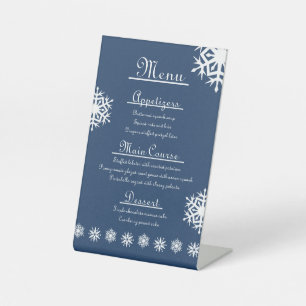 Winter Snowflakes in Navy Pedestal Sign